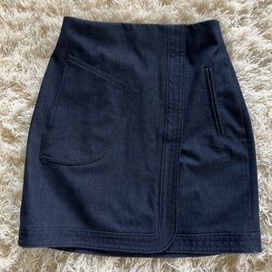 Halogen stretch denim mini skirt